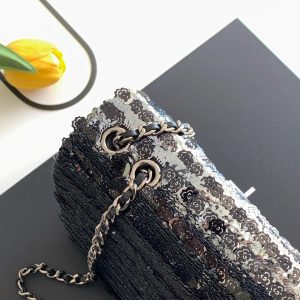 Chanel 2026 Bag 21cm Black Sequin 331214