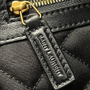 YSL Travel Bag 59 Black Quilted Calfskin Leather Gold Hardware