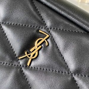 26 BLACK SHEEPSKIN WITH GOLD BUCKLE BAG