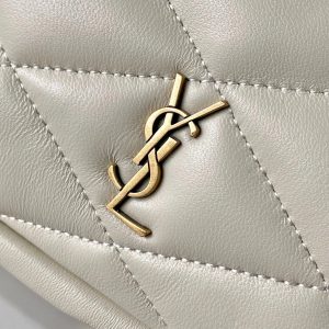 26 WHITE SHEEPSKIN WITH GOLD BUCKLE BAG