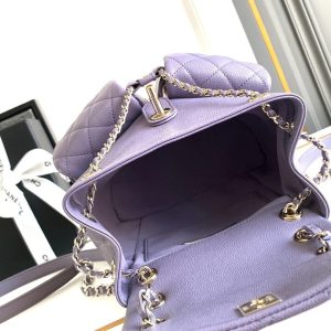 CHANEL 25S BACKPACK 17.5 CM IN PURPLE LAMBSKIN