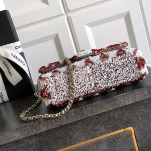 imgi_6_img_d0c94e6f_20250630_i1751295354_3521_7_jpg Chanel 2026 Flap Bag 20cm Red mix White Sequin Leather
