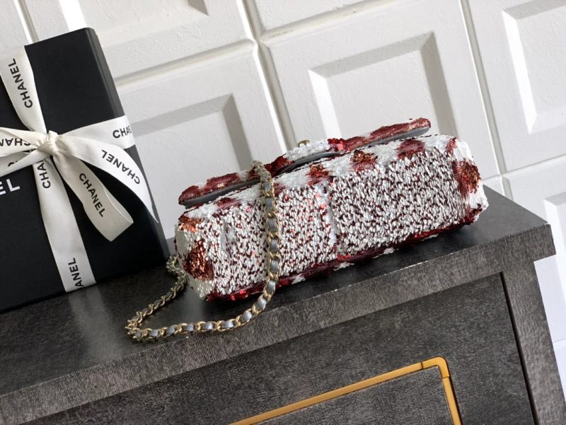 imgi_6_img_d0c94e6f_20250630_i1751295354_3521_7_jpg Chanel 2026 Flap Bag 20cm Red mix White Sequin Leather