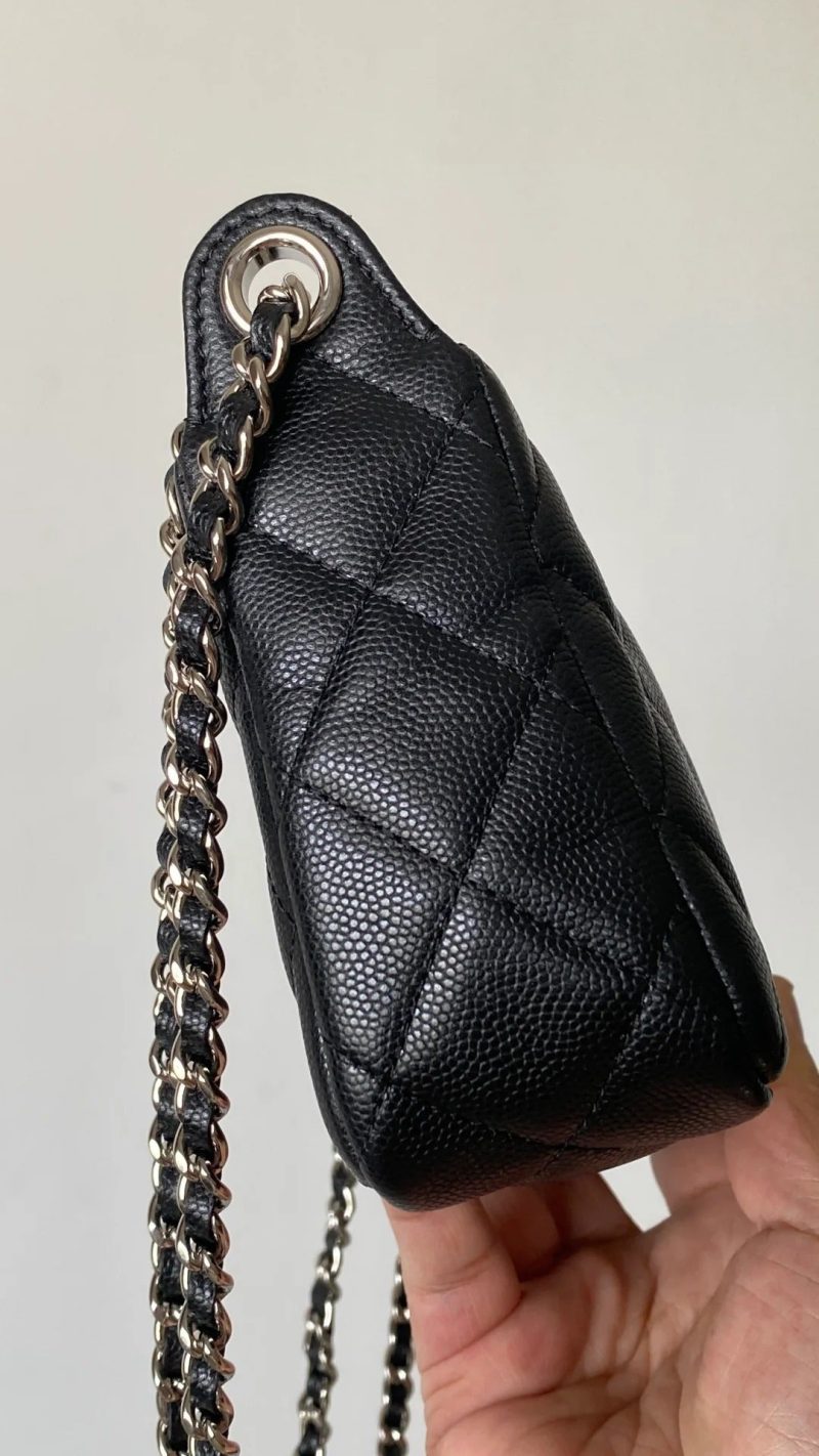 Chanel 2026 Mahjong Clutch With Chain 21cm Black Caviar Leather