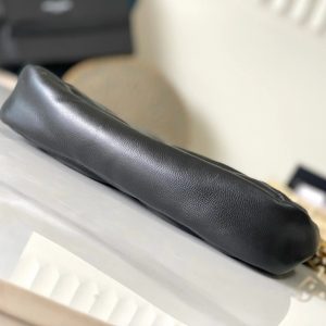 26 BLACK SHEEPSKIN WITH GOLD BUCKLE BAG