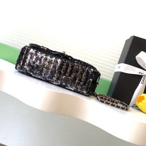 Chanel 2026 Bag 21cm Black Sequin 331214