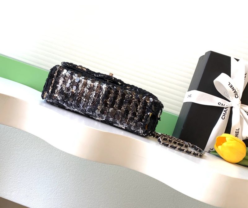 Chanel 2026 Bag 21cm Black Sequin 331214