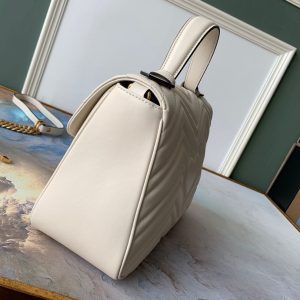 wsxc1708370032173_1 GG Marmont 26.5cm White Calfskin Gold Hardware