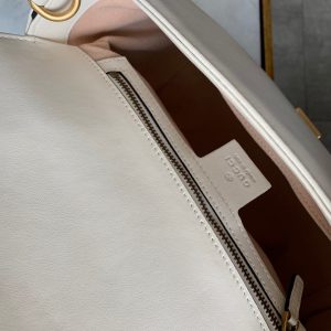 wsxc1708370032173_7 GG Marmont 26.5cm White Calfskin Gold Hardware