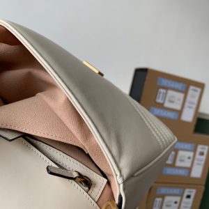 wsxc1708370032173_8 GG Marmont 26.5cm White Calfskin Gold Hardware