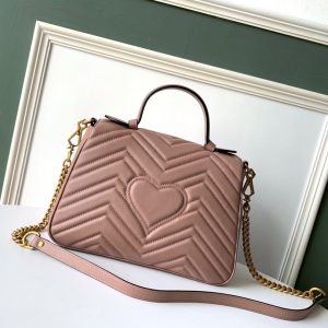 GG Marmont 26.5cm Dark Beige Calfskin Gold Hardware