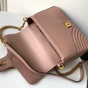 GG Marmont 26.5cm Dark Beige Calfskin Gold Hardware