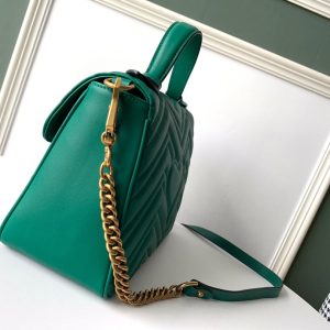 wsxc1708386169242_1 GG Marmont 26.5cm Green Calfskin Gold Hardware