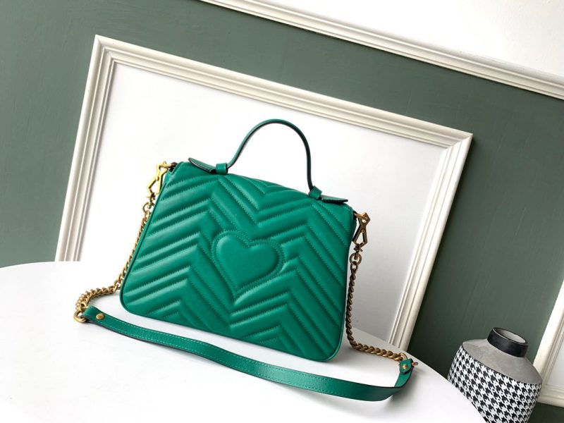 wsxc1708386169242_2 GG Marmont 26.5cm Green Calfskin Gold Hardware