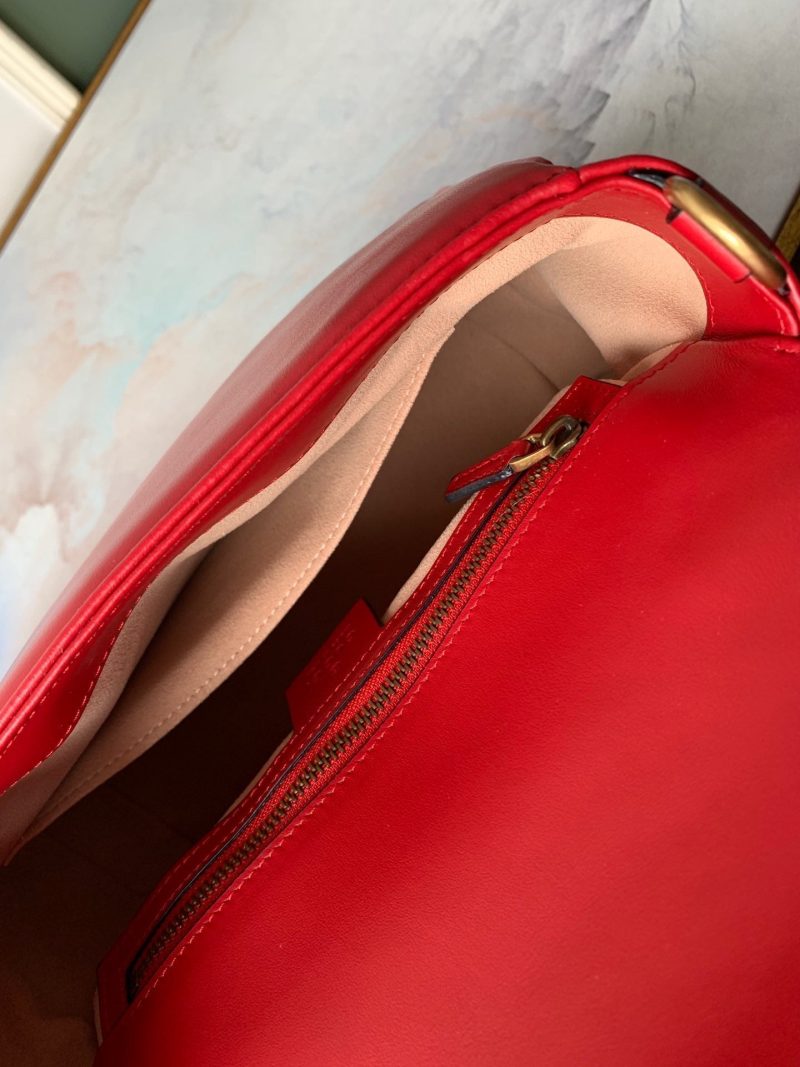 GG Marmont 26.5cm Red Calfskin Gold Hardware