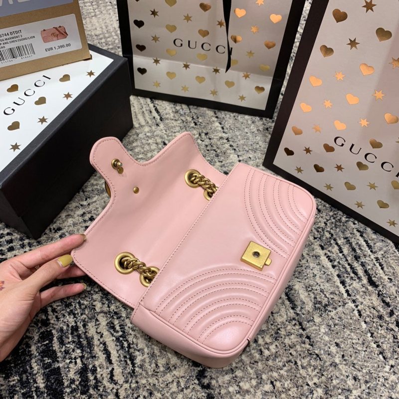 wsxc1708386323976_7 GG Marmont 22cm Pink Calfskin Gold Hardware