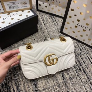 wsxc1708387170897_0 GG Marmont 22cm White Calfskin Gold Hardware