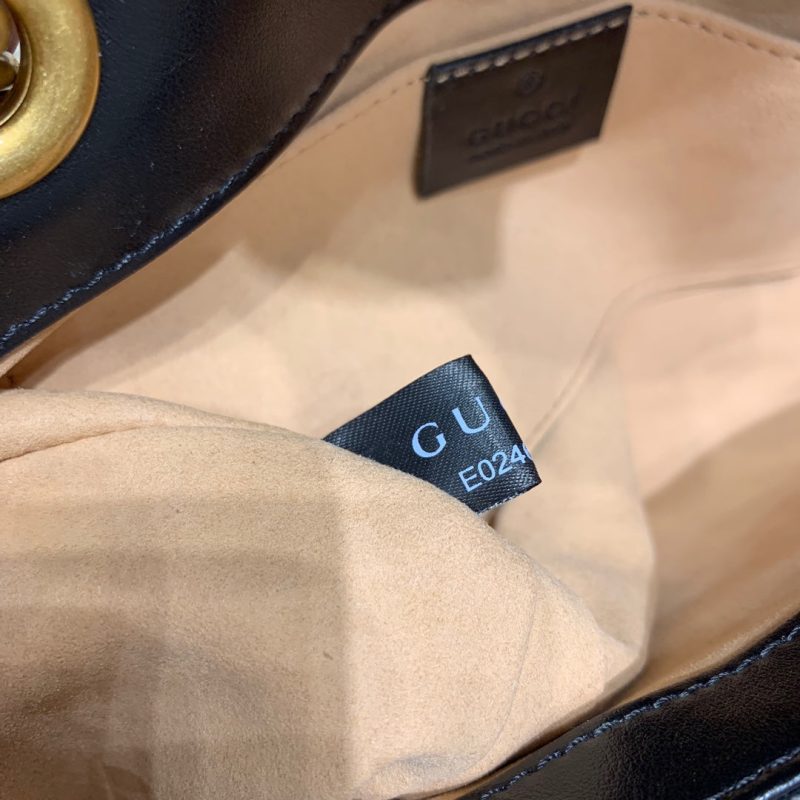 wsxc1708387187971_6 GG Marmont 22cm Black Calfskin Gold Hardware