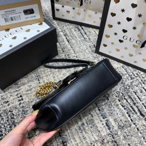 wsxc1708387187971_8 GG Marmont 22cm Black Calfskin Gold Hardware