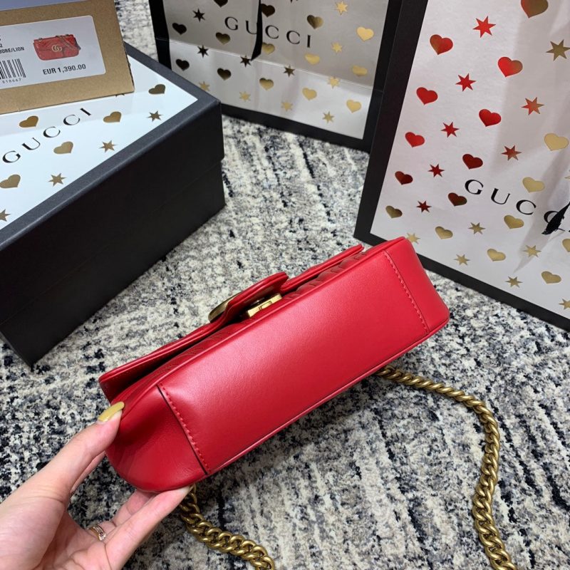 wsxc1708387218655_7 GG Marmont 22cm Red Calfskin Gold Hardware