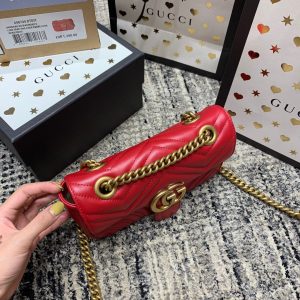 wsxc1708387218655_8 GG Marmont 22cm Red Calfskin Gold Hardware