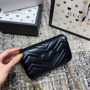 wsxc1708390553976_2 GG Marmont Mini 16.5cm Black Calfskin Gold Hardware