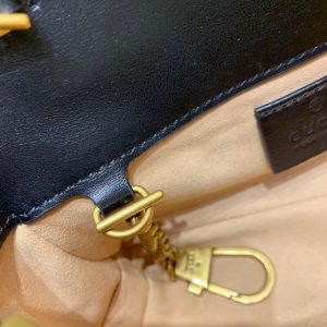 wsxc1708390553976_5 GG Marmont Mini 16.5cm Black Calfskin Gold Hardware