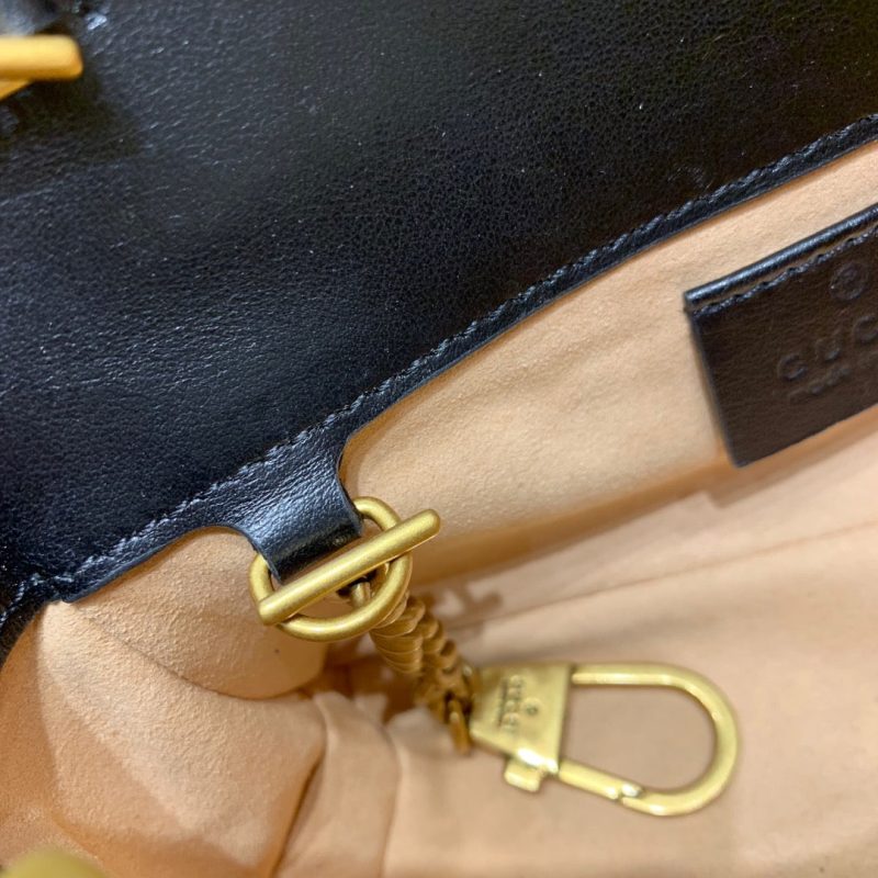 wsxc1708390553976_5 GG Marmont Mini 16.5cm Black Calfskin Gold Hardware