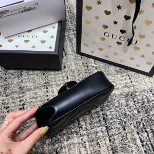 wsxc1708390553976_8 GG Marmont Mini 16.5cm Black Calfskin Gold Hardware