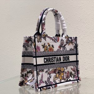 Small CD Book Tote 26.5cm Jardin Botanique White