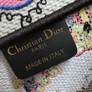 Medium CD Book Tote 36cm White Multicolor Dragon Zodiac Embroidery