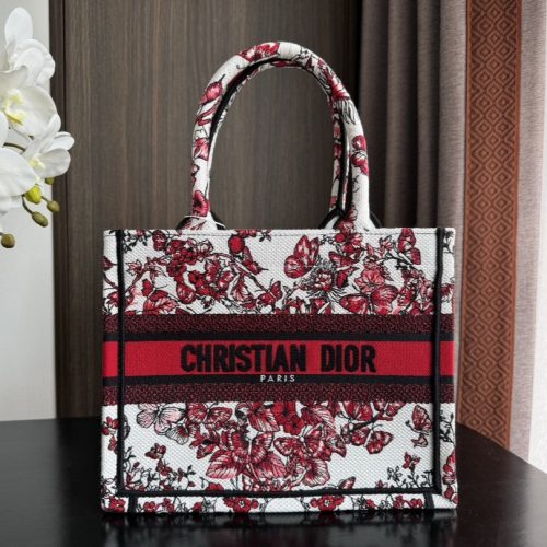 wsxc1709246488745_0 Small CD Book Tote 26.5cm White and Red Heart Butterfly Embroidery