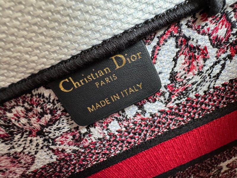 Small CD Book Tote 26.5cm White and Red Heart Butterfly Embroidery