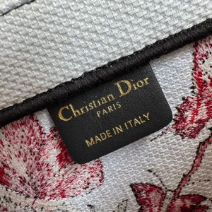 Large CD Book Tote 42cm White and Red Heart Butterfly Embroidery