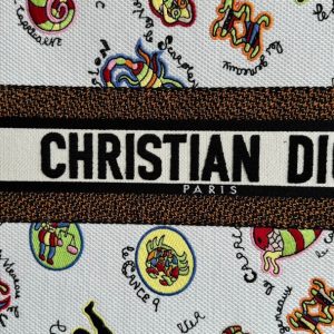 Large CD Book Tote 42cm White Multicolor Dragon Zodiac Embroidery