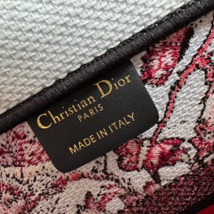 Medium CD Book Tote 36cm White and Red Heart Butterfly Embroidery