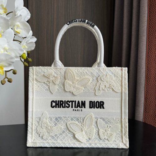 wsxc1709246831656_0 Small CD Book Tote 26.5cm Butterfly Zodiac White