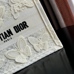 Small CD Book Tote 26.5cm Butterfly Zodiac White