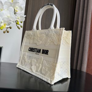 Small CD Book Tote 26.5cm Butterfly Zodiac White