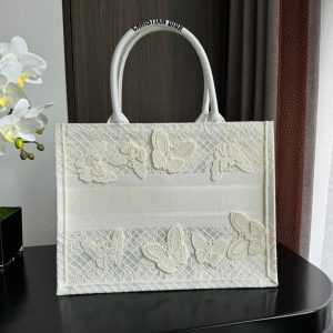 Medium CD Book Tote 36cm Butterfly Zodiac White
