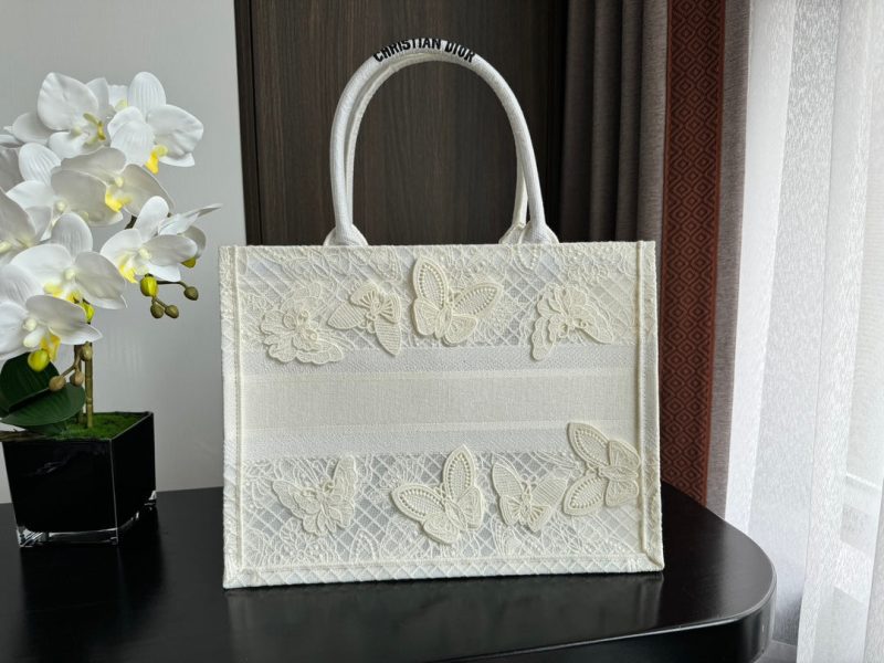 Medium CD Book Tote 36cm Butterfly Zodiac White