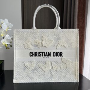 Large CD Book Tote 42cm Butterfly Zodiac White