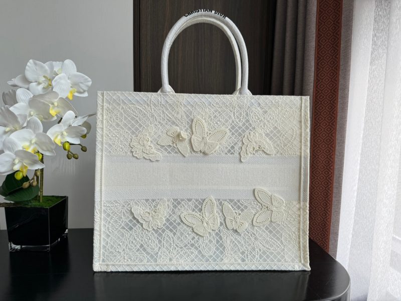 Large CD Book Tote 42cm Butterfly Zodiac White