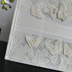 Large CD Book Tote 42cm Butterfly Zodiac White