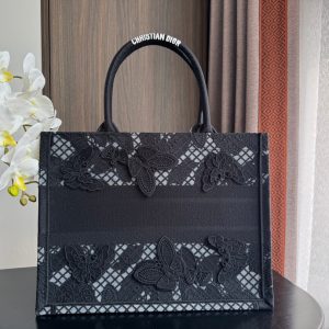 Medium CD Book Tote 36cm Butterfly Zodiac Black