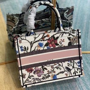 MEDIUM LADY D-LITE 24 PINK MULTI COLOR PAISLEY EMBROIDERY