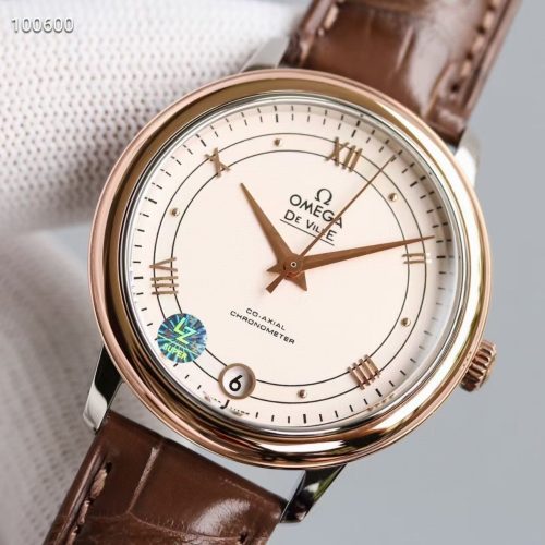DE VILLE PRESTIGE 36MM ROSE GOLD CASE WHITE DIAL