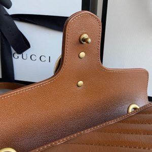 GG Marmont 26cm Brown Calfskin Gold Hardware