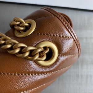 GG Marmont 26cm Brown Calfskin Gold Hardware