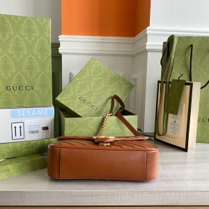 GG Marmont 26cm Brown Calfskin Gold Hardware